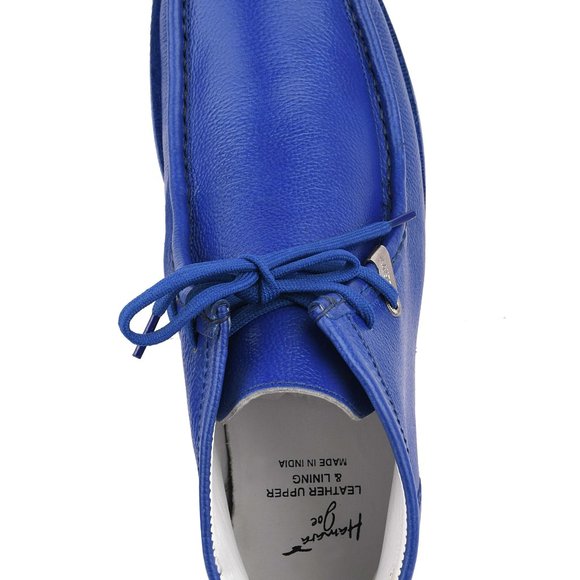 Hamara Joe Royal-Blue  LEATHER DESERT CHUKKA CASUAL BOOTS - Picture 7 of 9